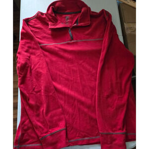 TIMBERLAND MEN'S RED FLEECE QUARTER ZIP PULLOVER SZ XXL